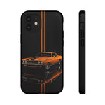 Orange Cuda Phone Case, Muscle Car Stripe Studio Cover, Gift