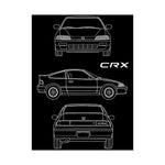 CRX Blueprint Poster JDM Classic Import Tuner Wall Art Garage Decor Gift