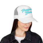 Pompano Beach Florida Trucker Hat Retro Script Snapback Neon Pastel Coastal Surf Style Cap