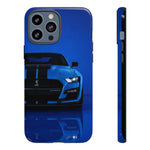 Blue Mustang Art Phone Case, GT500 American Muscle Car Tough Cover for Men