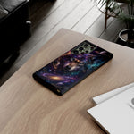 Cosmic Wolf Phone Case, Galaxy Nebula Portrait Tough Cover, Gift