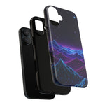 Retro Neon Mountains Phone Case | Vaporwave Galaxy Landscape