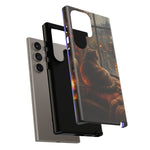 Rainy Window Cat Phone Case, Cozy Painterly Art Cover, Gift