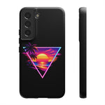 Synthwave Sunset Triangle Phone Case Retro Vaporwave Case