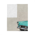 Turquoise 1955 Thunderbird Illustration Blanket | Retro Classic Car Throw
