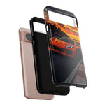 Orange C8 Z06 Flat Plane V8 Speed Art Tough Phone Case