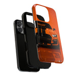 Orange Mustang Art Phone Case, GT500 American Muscle Car Tough Cover for Male