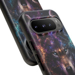 Cosmic Wolf Phone Case, Galaxy Nebula Portrait Tough Cover, Gift