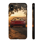 Miata Phone Case, Red JDM Roadster Golden Hour Trail Cover, Gift