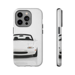 White NA Miata Phone Case, Retro MX5 Roadster Cover, Gift for Car Guys