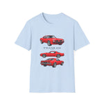 Red 1975 Trans Am Cars T-Shirt | Classic Muscle Car Trio Illustration