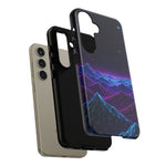 Retro Neon Mountains Phone Case | Vaporwave Galaxy Landscape