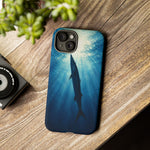 Barracuda Silhouette Phone Case, Sunlit Marine Art Tough Cover