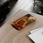 Autumn Cat Phone Case, Fallen Leaves Painterly Cover