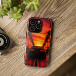 Matte Black MK4 Supra Sunset Tough Phone Case - Palm Silhouette