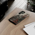 Autumn Temple Steps phone case | Japanese watercolor landscape cover