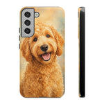 Goldendoodle Fluffy Curls Portrait Art Tough Phone Case