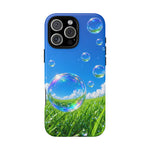 Bubbles Over Grass phone case | Tough Cover
