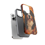 Bernese Mountain Dog Portrait Tough Phone Case - Warm Paint Splatter