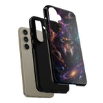 Cosmic Wolf Phone Case, Galaxy Nebula Portrait Tough Cover, Gift