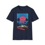 1994 Supra MK4 Cyan Magenta Retrowave Beach Sunset T-Shirt JDM Fan Gift