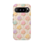 Pastel Swirl Lollipops Tough Case | Candy Pattern Phone Cover