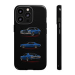 1970 Chevelle SS Phone Case Blue, Three-View Vector Tough Cover