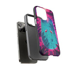 Neon Flamingo Pool Vaporwave Art Tough Phone Case