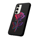 Glitch Rose Neon Phone Case Vaporwave Tough Cover