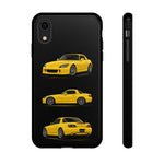 Yellow S2000 Convertible Sports Car Tough Phone Case Multi View