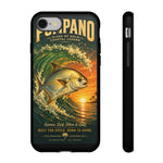 Golden Pompano Fish Phone Case | Coastal Sunset Surf Illustration