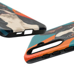 Boston Terrier Pop-Art Portrait Tough Phone Case - Teal Orange