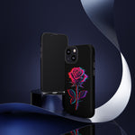 Glitch Rose Neon Phone Case Vaporwave Tough Cover