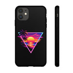 Synthwave Sunset Triangle Phone Case Retro Vaporwave Case