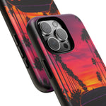 Matte Black Challenger Sunset Tough Phone Case - Palm Silhouette