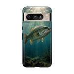 Largemouth Bass Phone Case, Sunlit Underwater Tough Cover, Gift