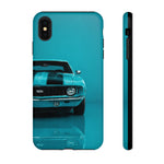 Muscle Car Phone Case Teal 69 Camaro SS, Retro Classic Cover, Guys Gift