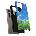 Bubbles Over Grass phone case | Tough Cover