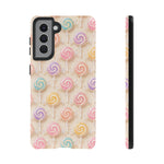 Pastel Swirl Lollipops Tough Case | Candy Pattern Phone Cover