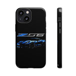 Blue C7 Z06 Sports Car Tough Phone Case Track Style Cover Gift