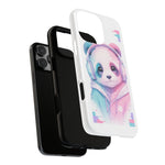 Pastel Panda Phone Case, Glitch Color Block Cover
