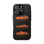 C3 Corvette Art Phone Case Orange, Three-View Vector Cover, Gift