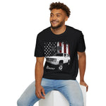 K5 Blazer Shirt | Classic Square Body 4x4 SUV Patriotic American Flag Retro Truck Graphic T-Shirt