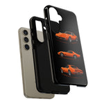 C3 Corvette Art Phone Case Orange, Three-View Vector Cover, Gift
