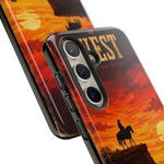 Western Sunset Cowboy Phone Case | Rugged Protective Cover