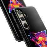 Synthwave Sunset Triangle Phone Case Retro Vaporwave Case