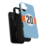 Copy of Blue Orange Number 20 Retro Racing Stripe Tough Phone Case Cover