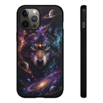 Cosmic Wolf Phone Case, Galaxy Nebula Portrait Tough Cover, Gift