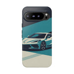 Retro Teal Sports Car C8 phone case | Tough Cases