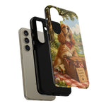 Cocker Spaniel Picnic Scene phone case | vintage dog art